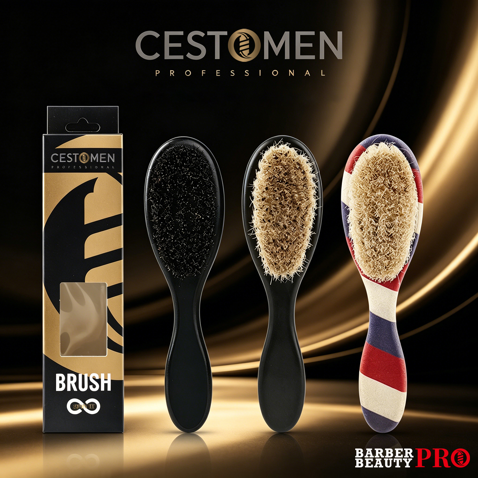 Men'S Grooming Essentials - 1pc Professional Barber Fade Brush for