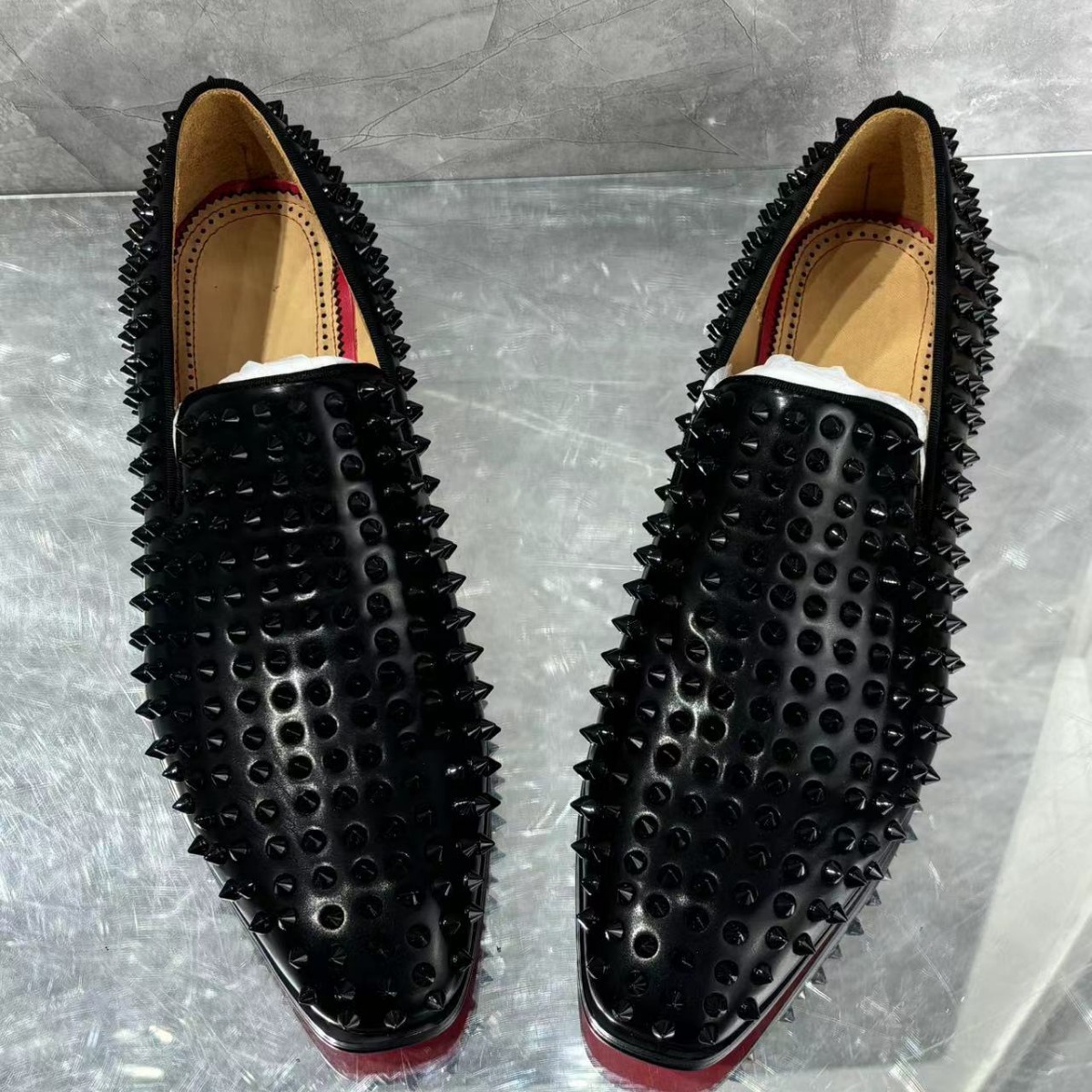 Black Rivets Leather Men's Loa - Men'S Grooming Oxford 리뷰 및 가격