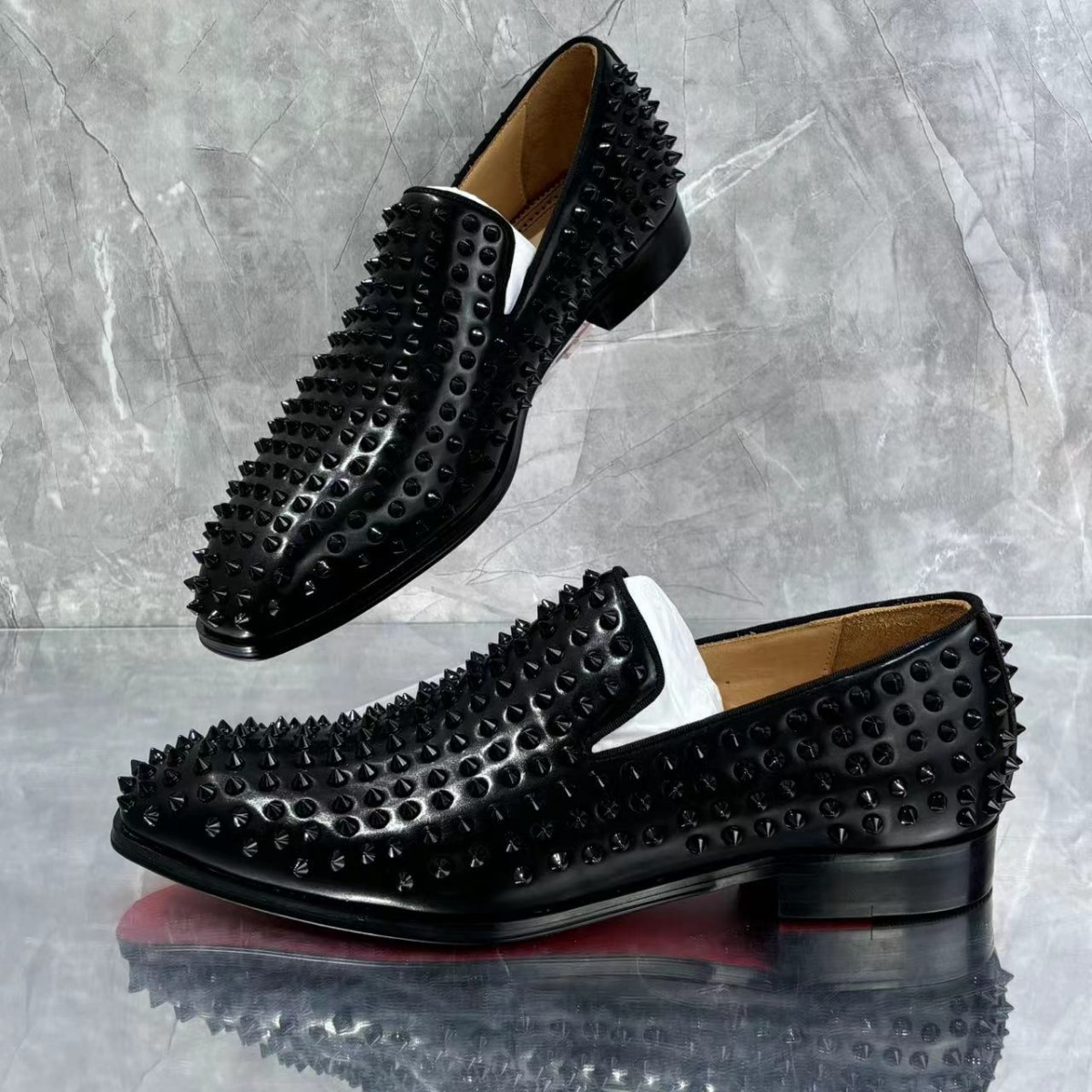 Black Rivets Leather Men's Loa - Men'S Grooming Oxford 리뷰 및 가격