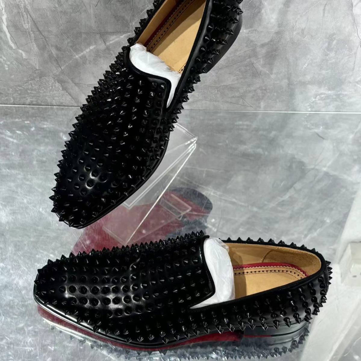 Black Rivets Leather Men's Loa - Men'S Grooming Oxford 리뷰 및 가격