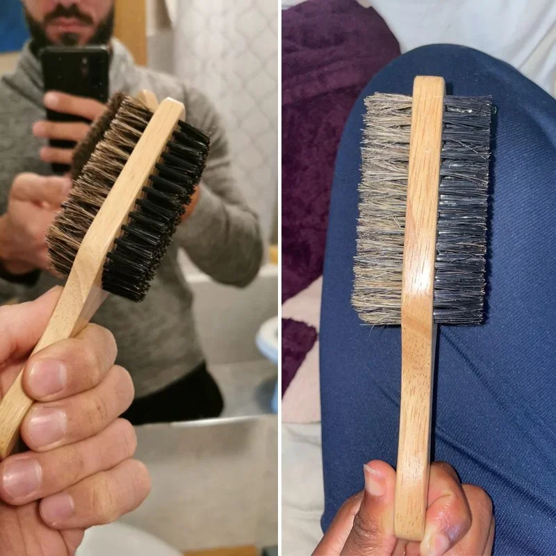 Beard Brush with Natural Woode - Men'S Grooming Essentials 리뷰 및 가격